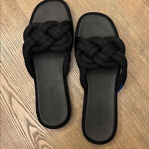 Rothy's Black Knotted Slide Sandals 10.5W